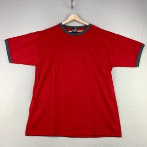 Vintage Top Heavy Ringer T-Shirt Mens XL Red 2004 Y2K Skater Streetwear Cotton